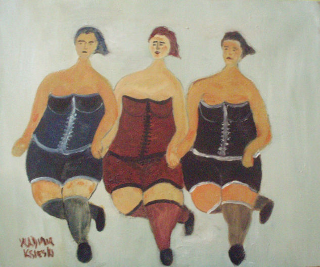 grandes damas trio Óleo Lienzo Figura