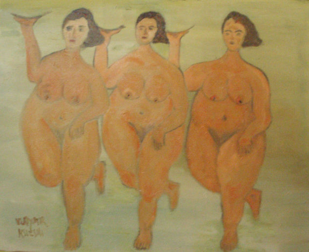 damas grande(30) Oil Canvas Nude Paintings