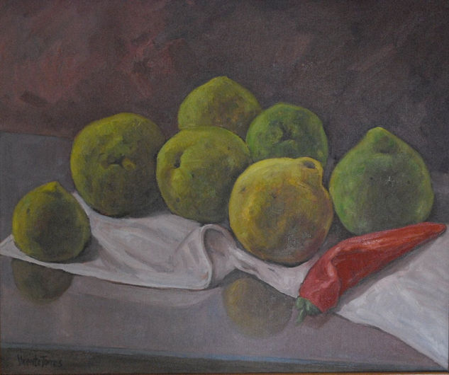 Bodegón con membrillos 11 Oil Canvas Still Life Paintings