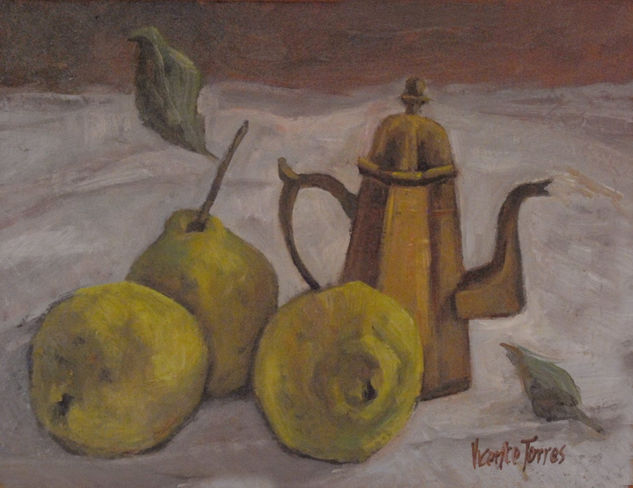 Bodegón con membrillos 14 Oil Panel Still Life Paintings