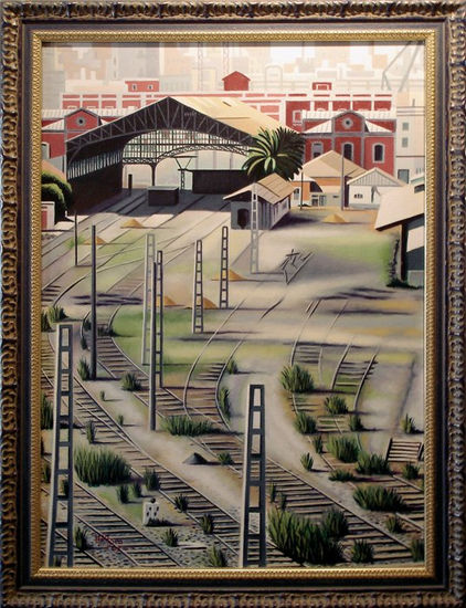 Obras en la estación antigua de Cádiz Oil Canvas Landscaping