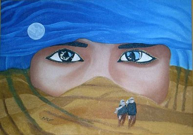 Ojos de tuareg Oil Canvas Landscaping