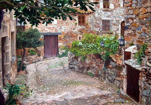 Me quedé de piedra Oil Canvas Landscaping