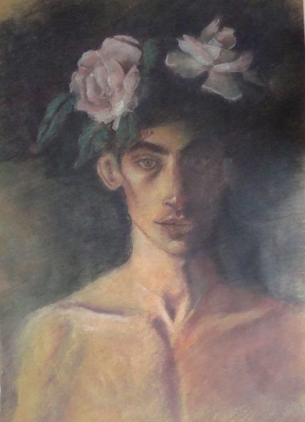 Joven con flores