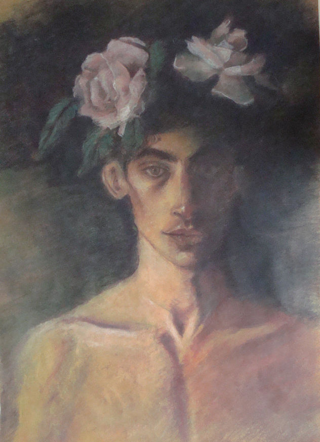 JOVEN CON FLORES