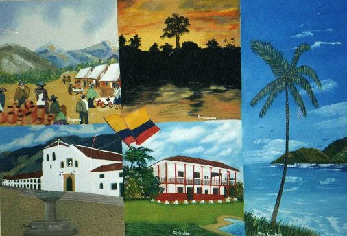 Postal de Colombia Oil Canvas Landscaping