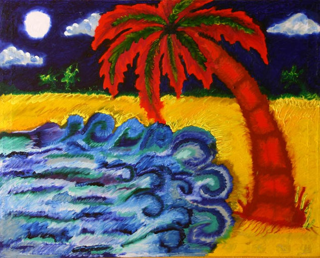 " LA PLAYA " Óleo Lienzo Paisaje