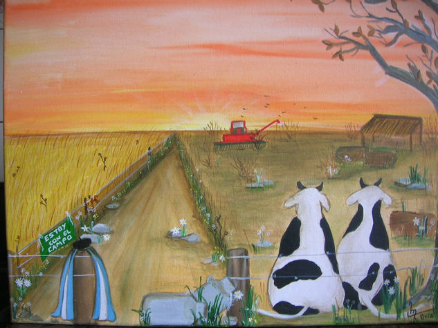 El campo espera un nuevo amanecer. Acrylic Canvas Landscaping