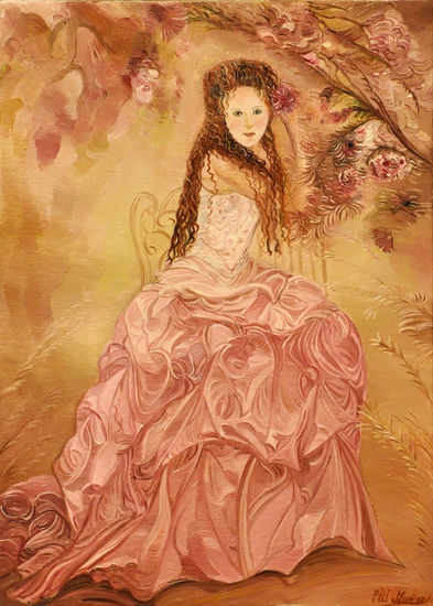 En el Jardín Oil Canvas Figure Painting