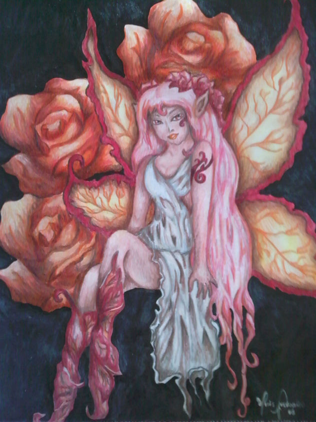 hada entre rosas