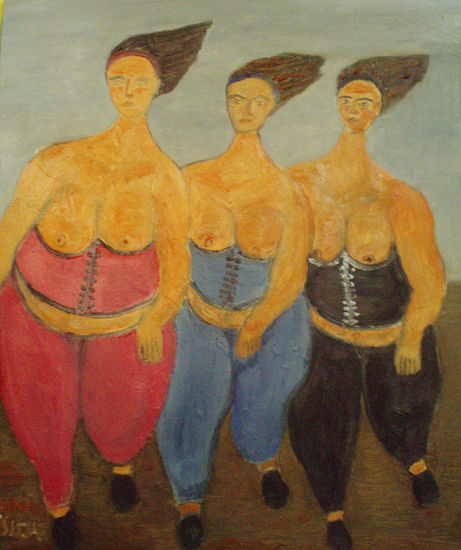 DAMS GRANDES TRIO(1) Óleo Lienzo Desnudos