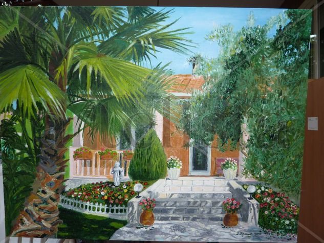 casa de mi hermana Nicole Oil Canvas Landscaping