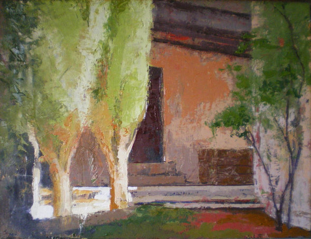 Casona (patio interior) Óleo Lienzo Paisaje