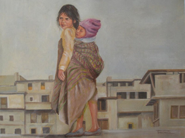 nepal Oil Paper Figure Painting