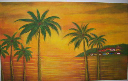 Caribe con por del sol
