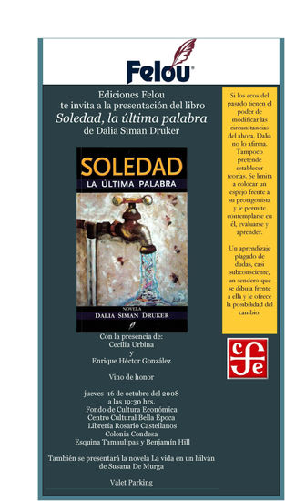 portada SOLEDAD la ultima palabra 