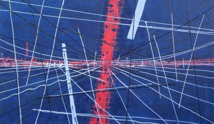 Rojo sobre azul...