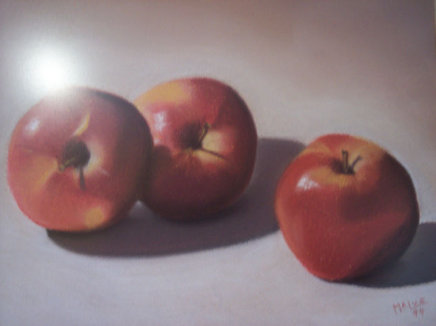 Manzanas Pastel Paper Still Life Paintings