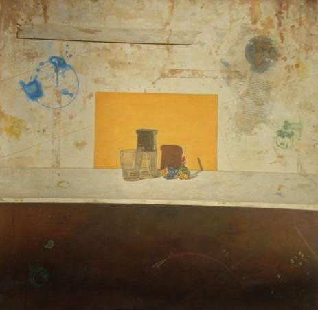 Vasito, frasco y chupa chups Oil Panel Still Life Paintings