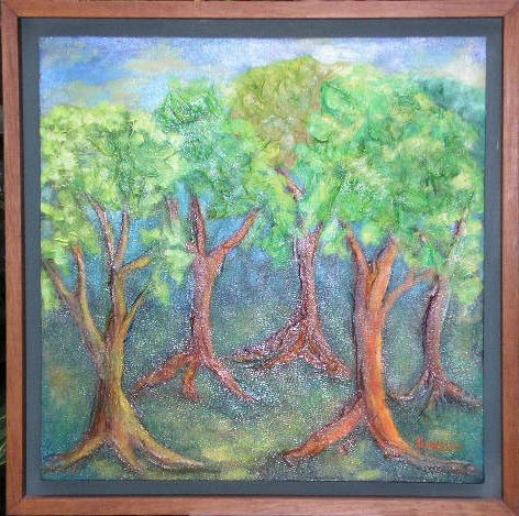 Bosque en Primavera Media Mixta Lienzo