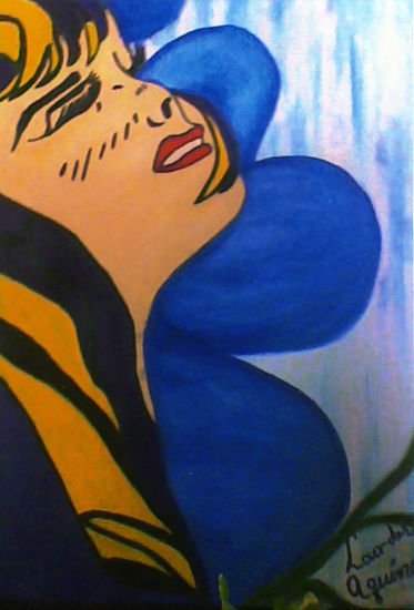 Alegria entre azules Oil Canvas Figure Painting