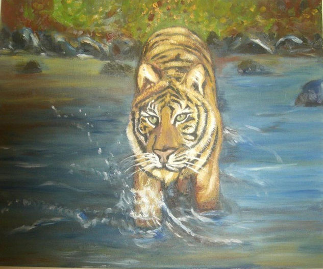 tigre Oil Canvas Animals