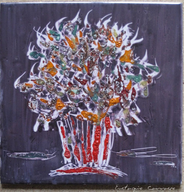 Florero y flores ante la niebla, (Vase and flowers before the fog)