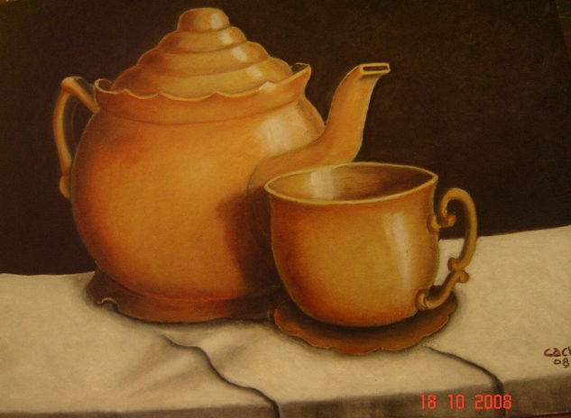 Juego de café Oil Canvas Still Life Paintings