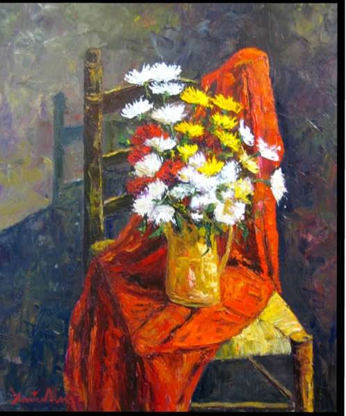 Gerro de flors amb cadira