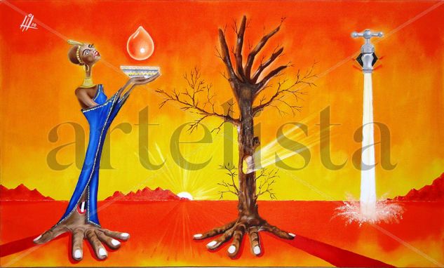 AGUA, FUENTE DE VIDA Oil Canvas Landscaping