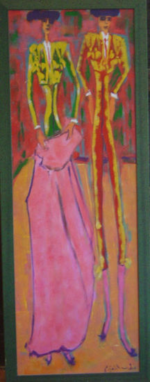 DOS TOREROS Acrylic Panel Figure Painting