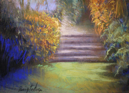 "jardín en la tarde"
