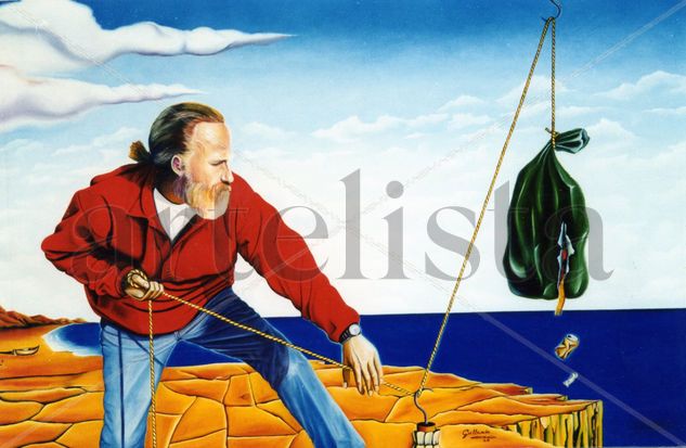 el pescador de residuos Oil Canvas Others