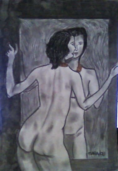 Mulher ao espelho Charcoal