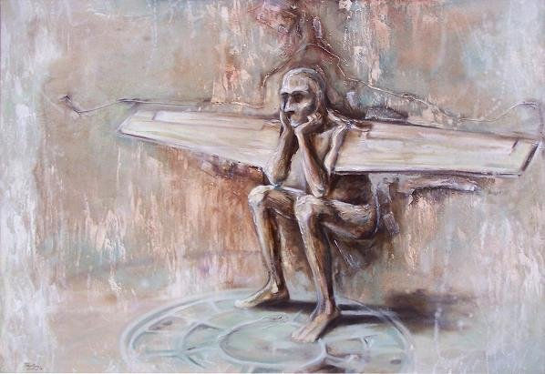 Falta de aire Oil Canvas Figure Painting