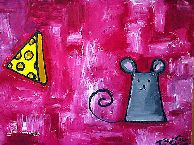 el  ratón y el queso Oil Canvas