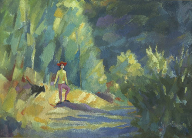 Lili en Palombera Gouache Canvas Landscaping