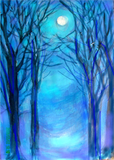 "Noche azul" Acrylic Card Landscaping