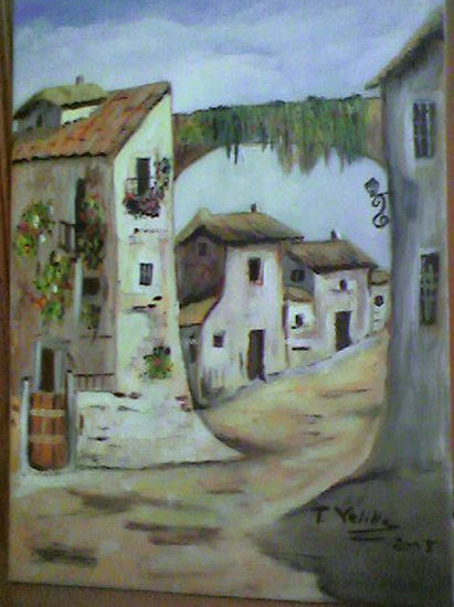 el viejo pueblo Oil Canvas Landscaping