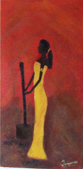 Africana I Acrylic Canvas Figure Painting