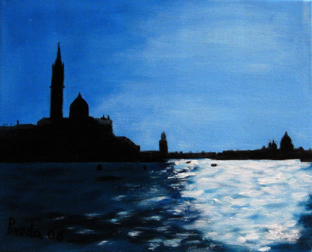 Anochecer en Venecia Acrylic Canvas Landscaping