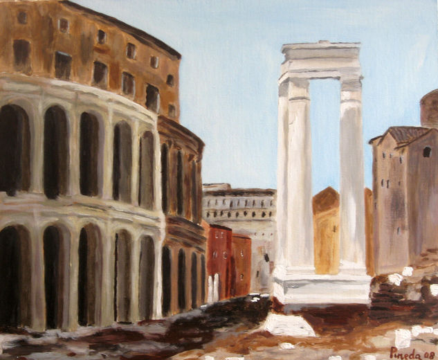 Roma Teatro de Marcelo Acrylic Canvas Landscaping