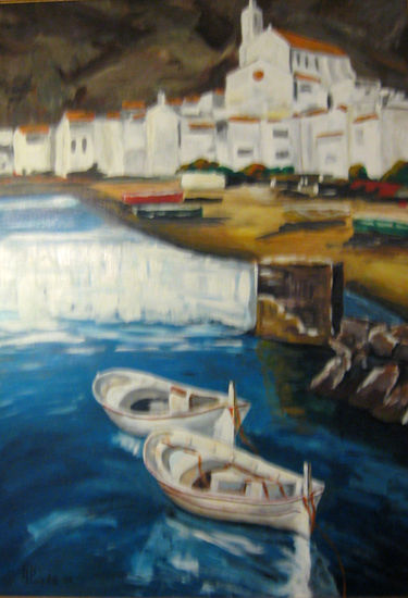 Paisaje con barcas Acrylic Panel Landscaping