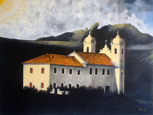 Igreja de Ouro Preto Óleo Tela Paisaje