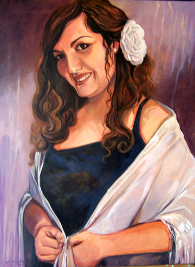 RETRATO DE MARÍA Oil Canvas Portrait