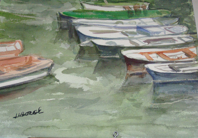 barcas de pesca Watercolour Paper Landscaping