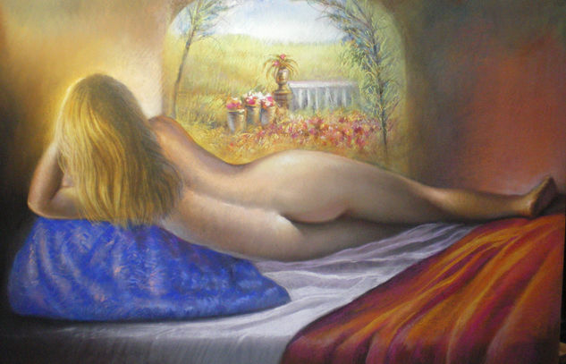 "PRIMAVERA" Pastel Tabla Desnudos