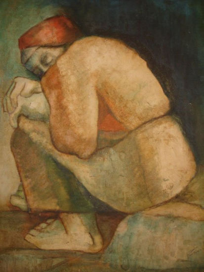 decrepitud Óleo Tabla Figura