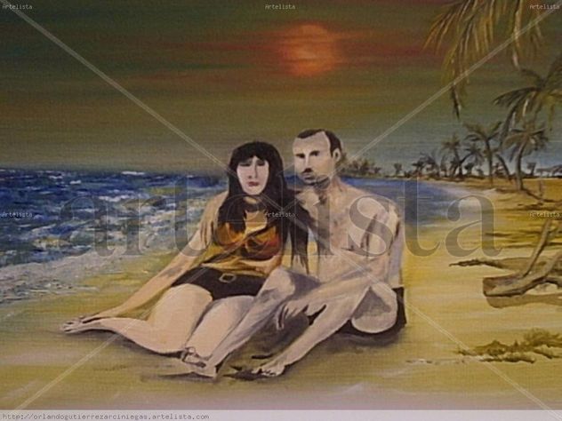 Pareja costa y mar