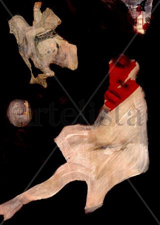 23-Toulouse Lautrec x Cris Acqua Mixed media Paper Figure Painting